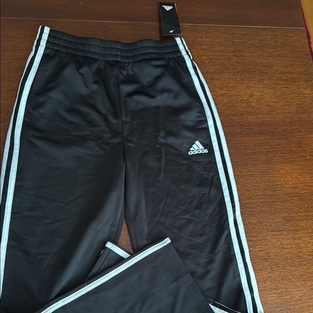 Adidas Black Sweatpants with Signature Stripes